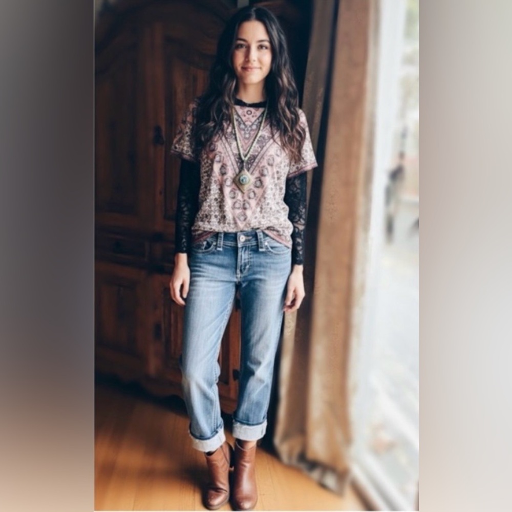 Lucky Brand Bohemian Paisley Tee